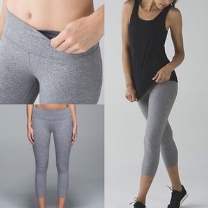 Lululemon Wunder Under Crop Heathered Slate Luon